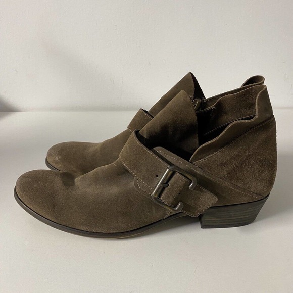 Paul Green Capshaw Bootie Ankle Boot Suede Round Toe Buckle Zip 7.5 UK 1… - Picture 4 of 9